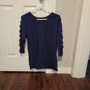 Roaman's 3/4 criss cross sleeve woman's shirt